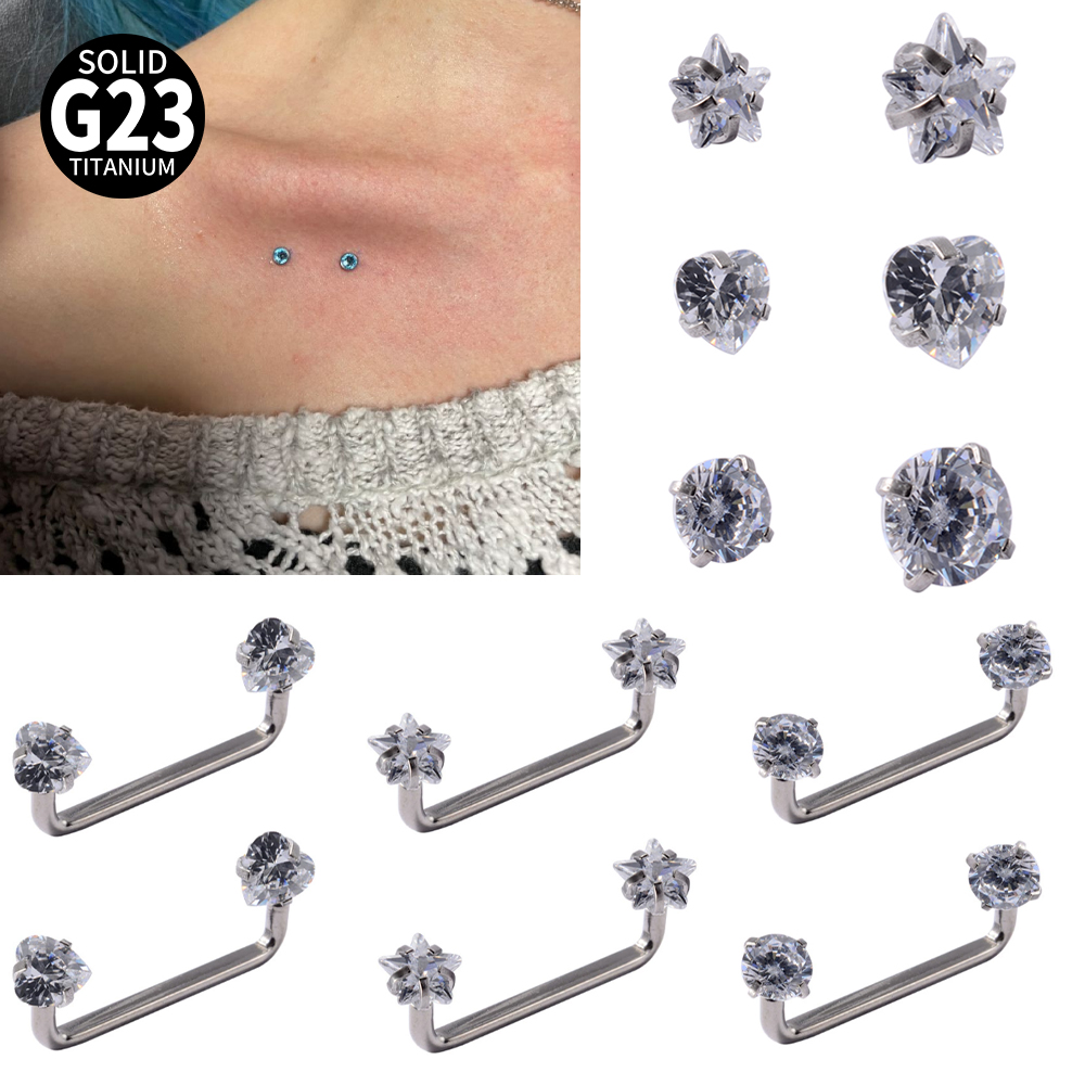Body Jewelry Implant Grade Titanium - 3-1 Buah Barbel Tindik Permukaan Mikrodermal