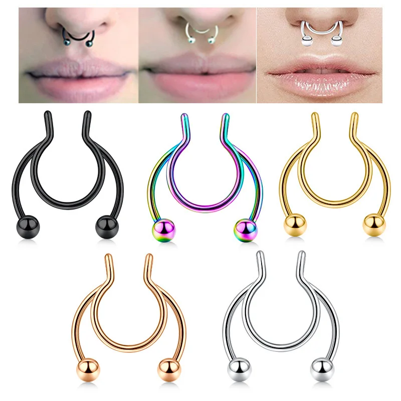 Body Jewelry Nose - Cincin hidung palsu bentuk U, Perhiasan