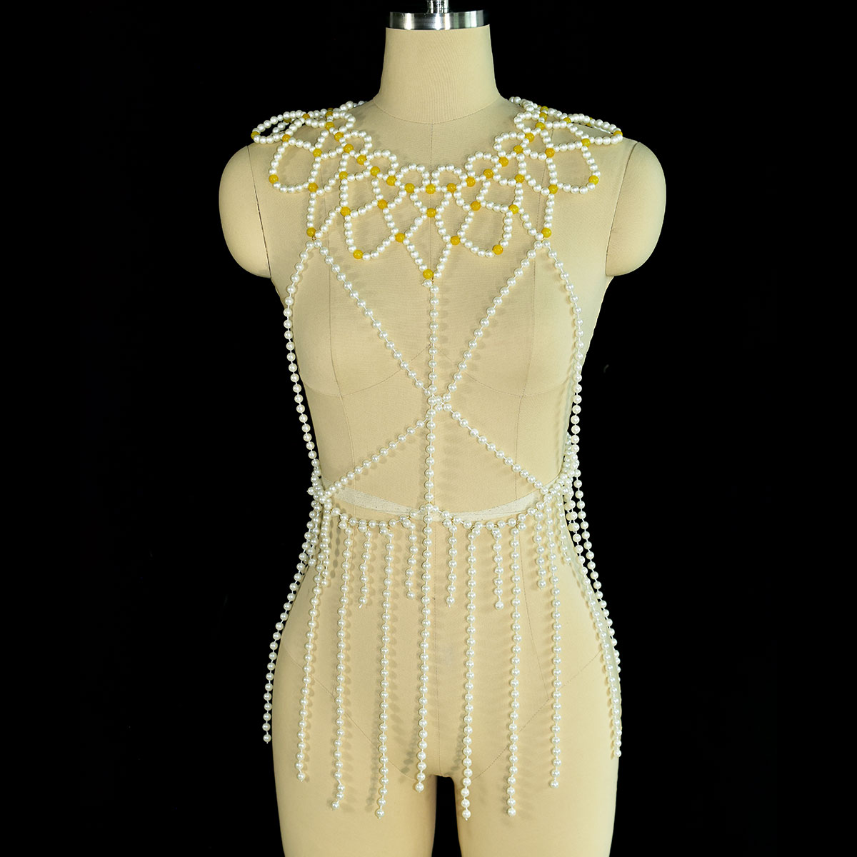 Yellow Body Jewelry - Perhiasan Tubuh Mutiara Imitasi Mode untuk