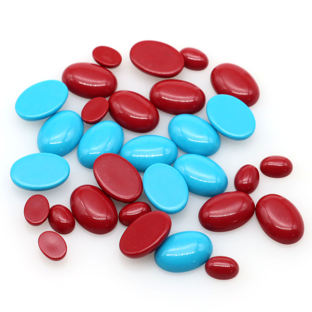 Body Jewelry Top - 10pcs/lot Batu Turquoise Alami Oval Cabochon