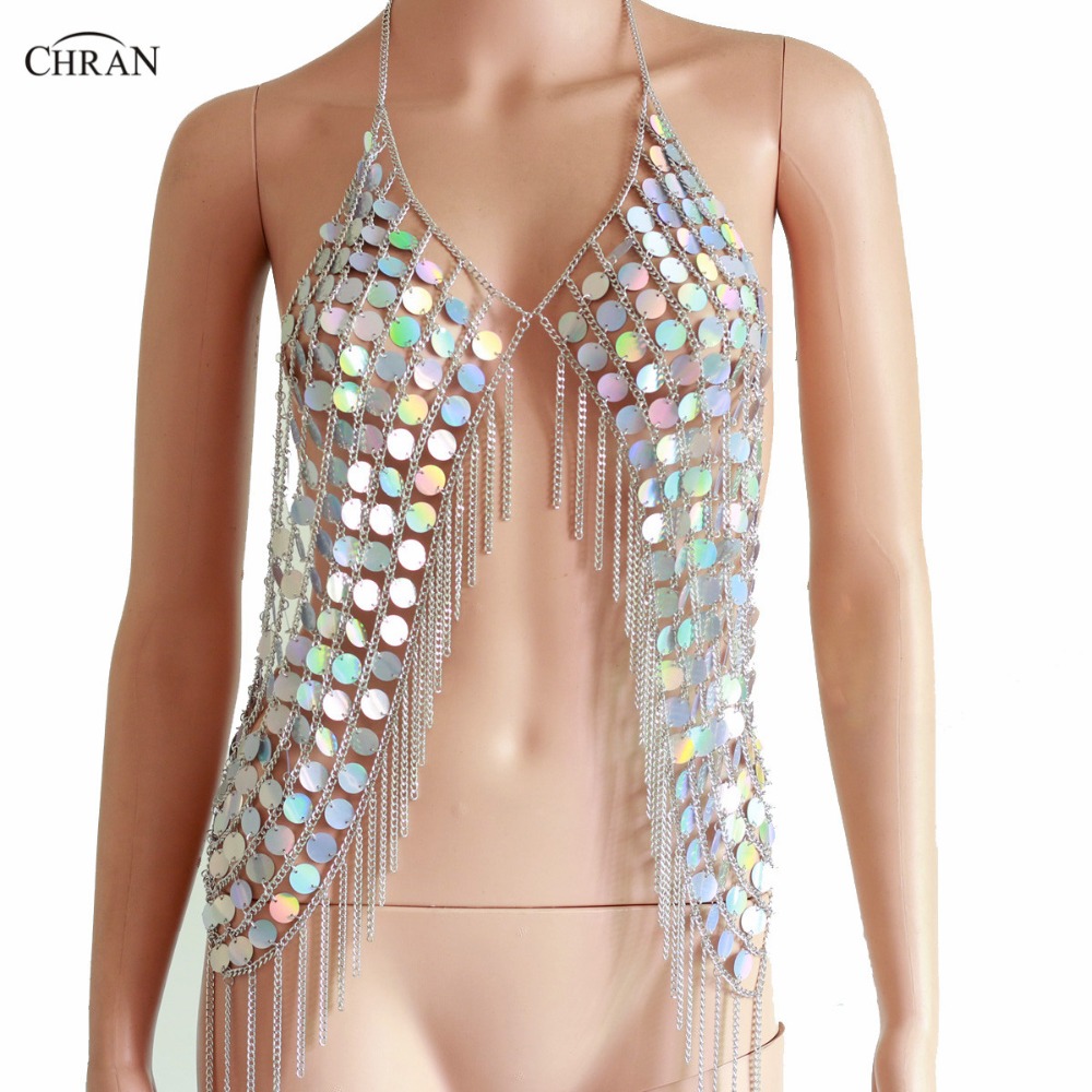 Body Jewelry Vest - Chran Rompi Percikan Seksi Baru Atasan