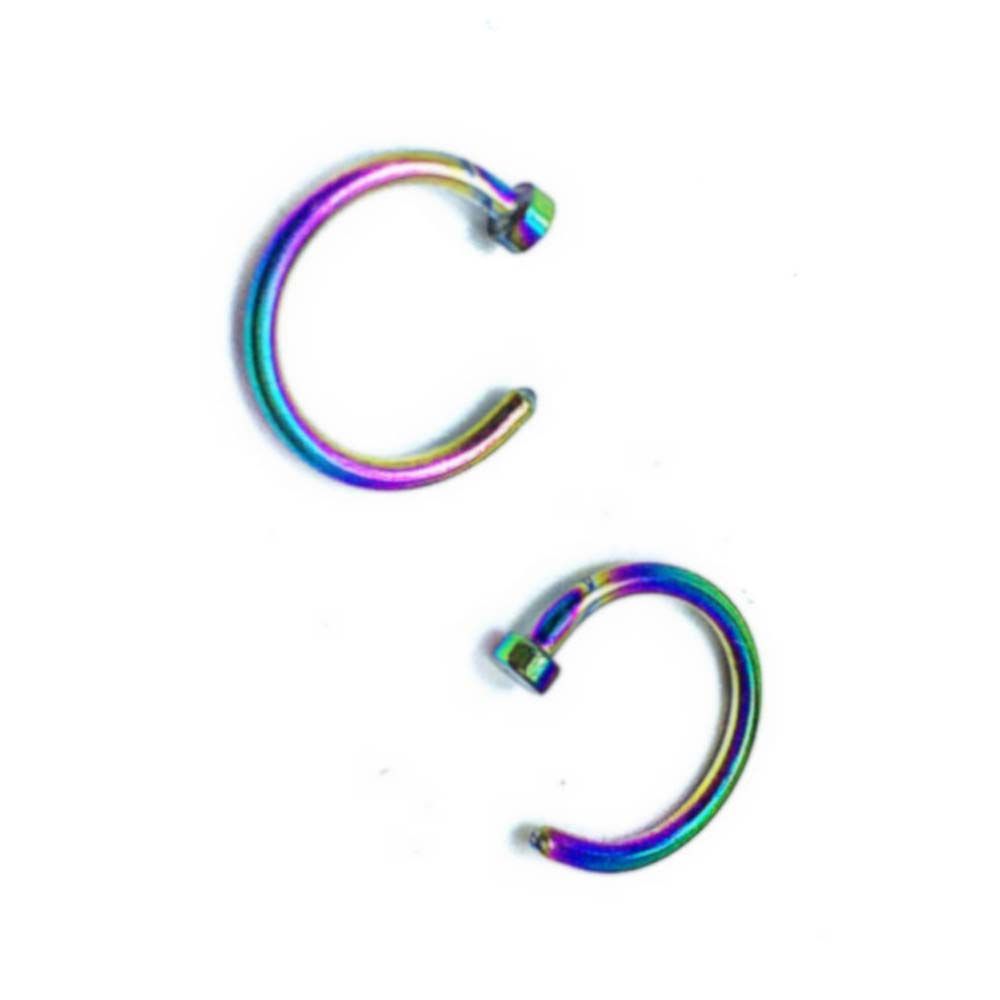 Body Jewelry Hoops - Anting-anting stud berbentuk C tipis, cincin