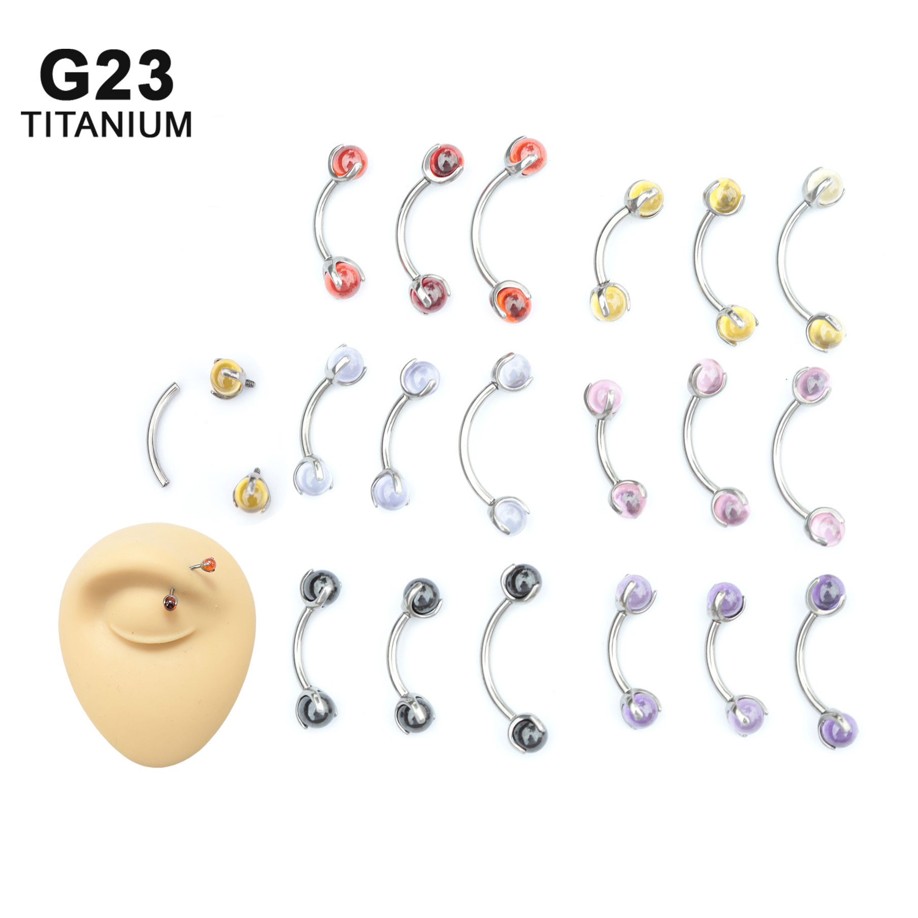 Body Jewelry Implant Grade Titanium - 14G 16G tingkat implan Titanium ASTM