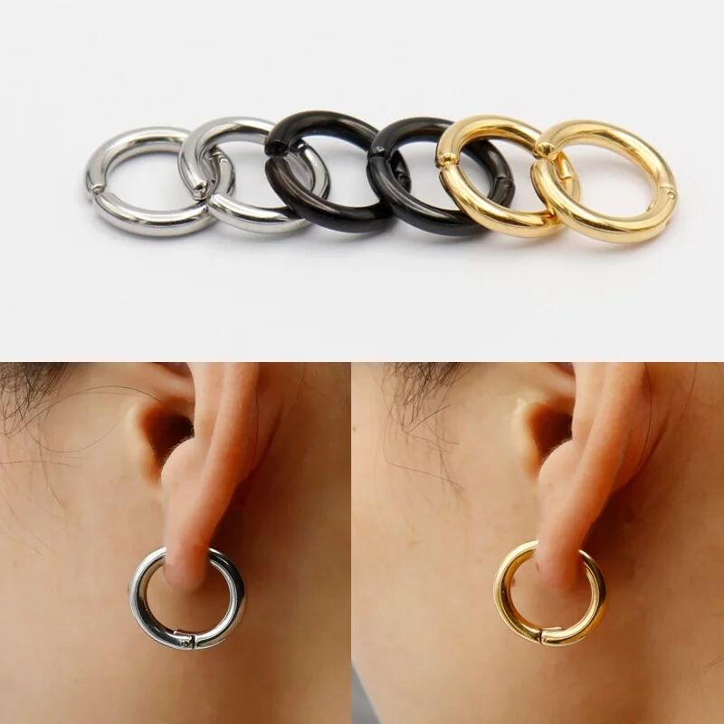 Body Jewelry Hoops - 2/6 buah anting-anting Hoop Huggie palsu