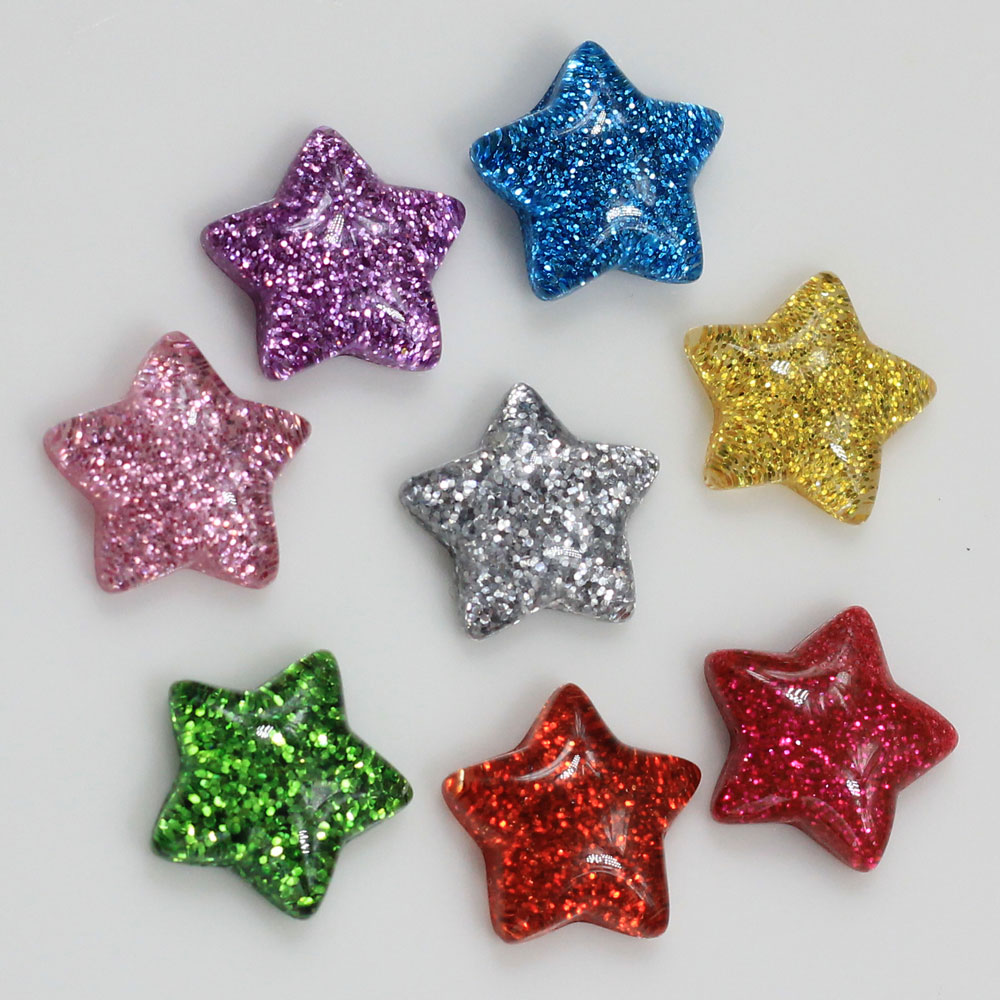 Star Flat Back - Grosir 15Mm Bintang Berkilau Lucu Resin