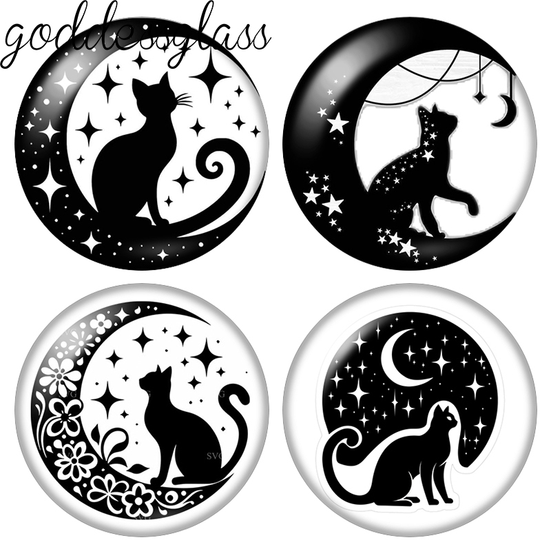 Star Flat Back - Gambar Kucing Hitam Lucu Moon&Star, Motif