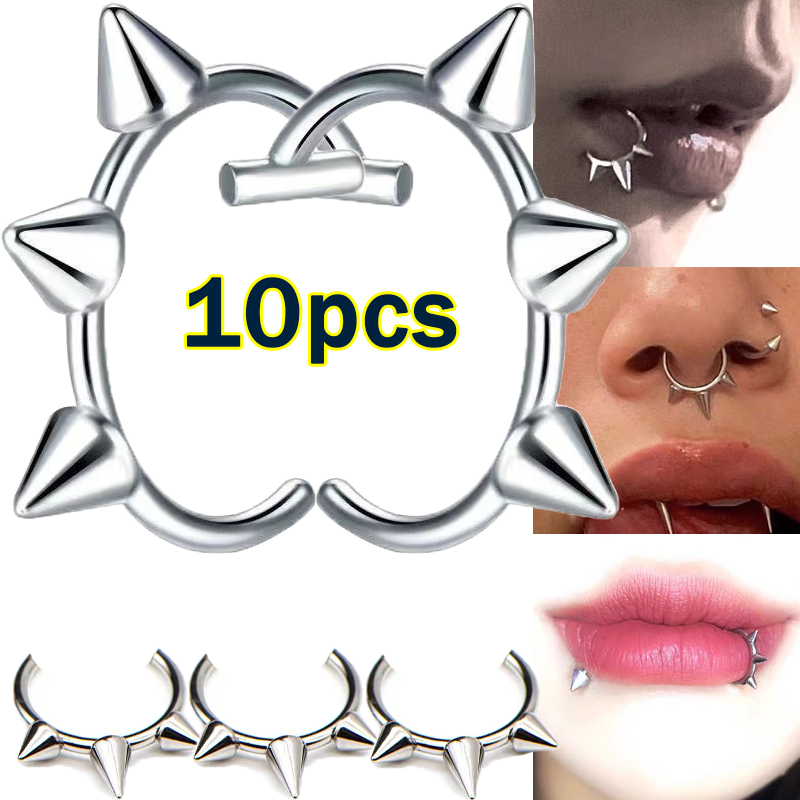 Body Jewelry Nose - 10 buah cincin hidung Punk satu