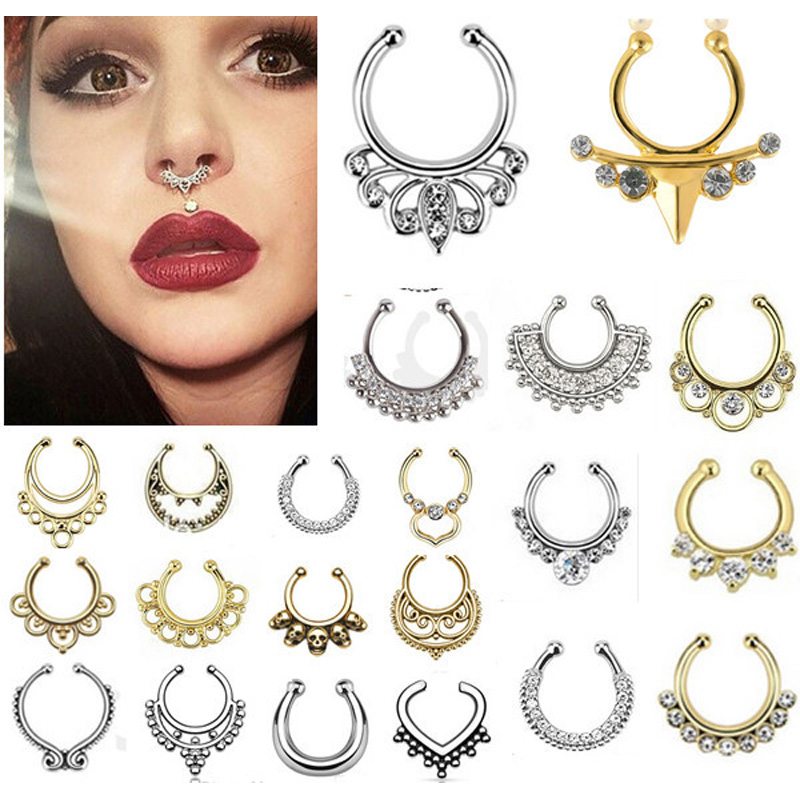 Body Jewelry Hoops - Anting-Anting Kristal Indian untuk Wanita Mode