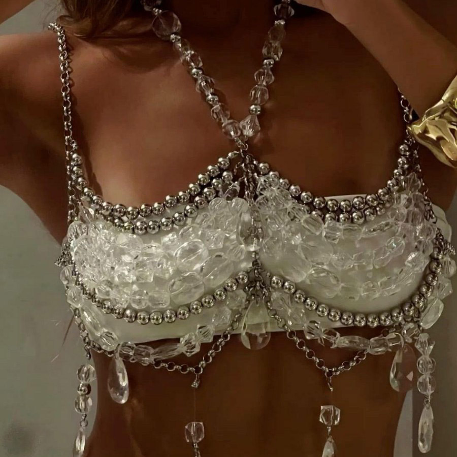 Body Jewelry Vest - Pakaian Festival Musik Buatan Tangan 2025