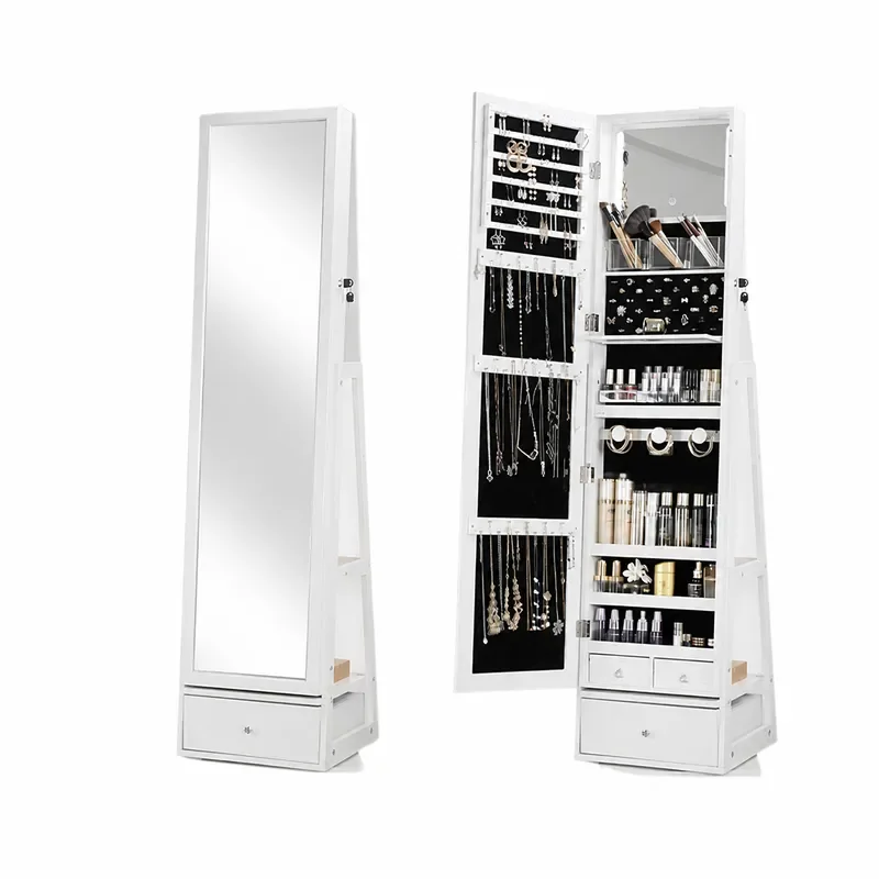 Body Jewelry Storage - Cermin Lantai Putar untuk Seluruh Badan