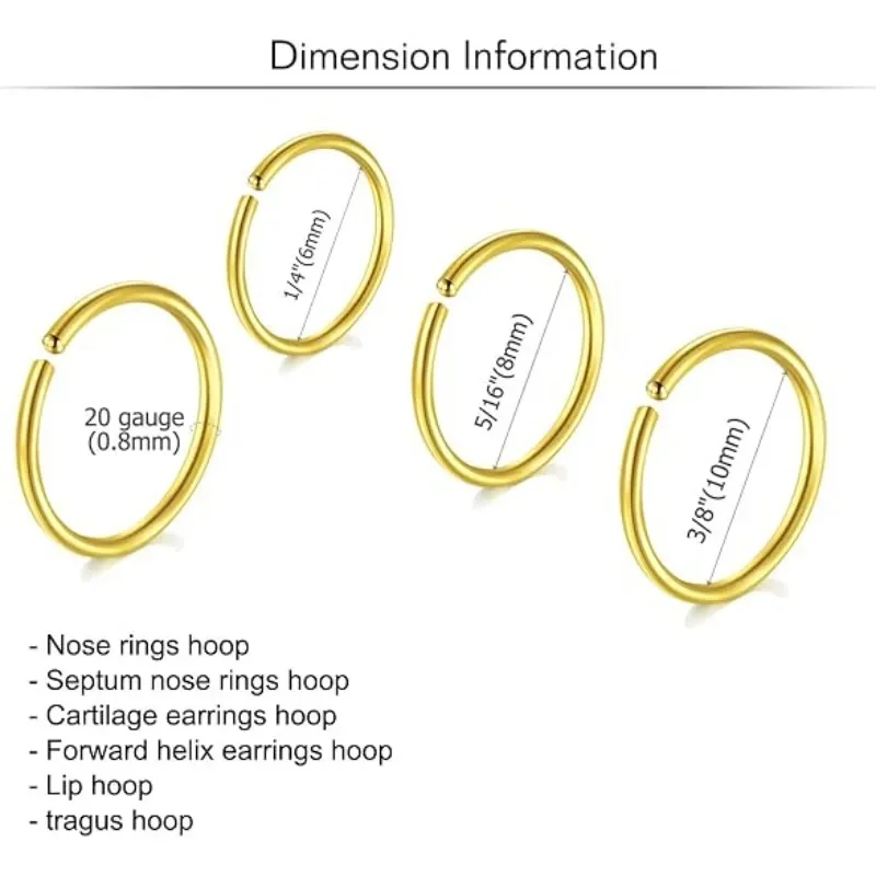6 pasang anting lingkaran keci - Body Jewelry Hoops ulasan dan harga