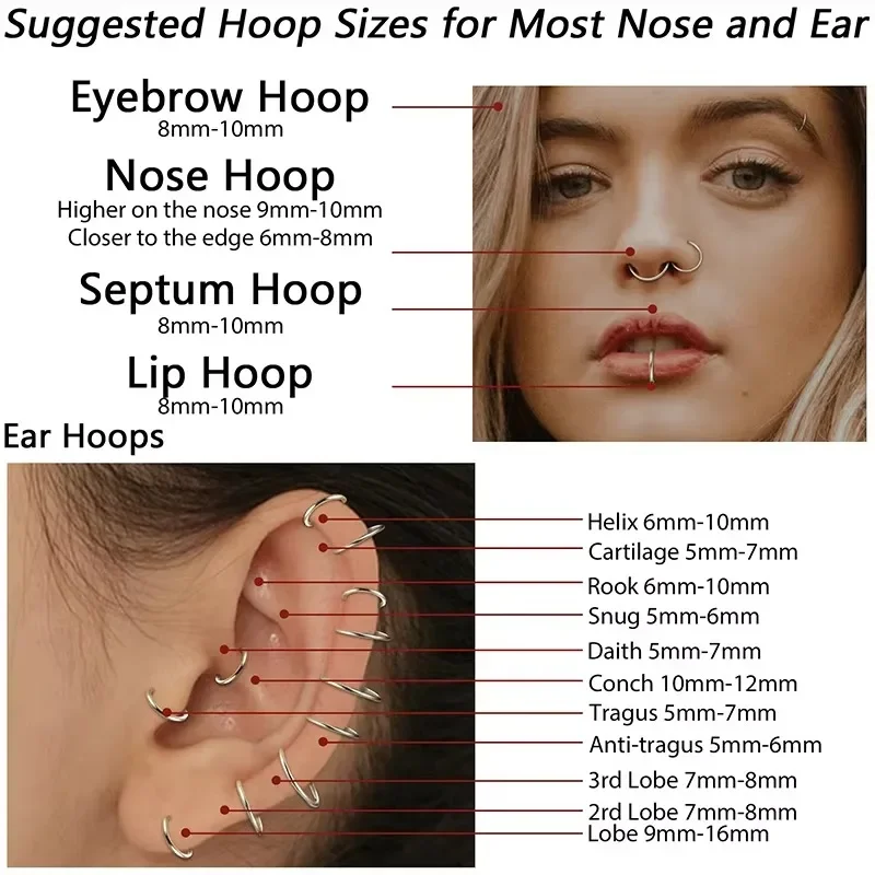 6 pasang anting lingkaran keci - Body Jewelry Hoops ulasan dan harga