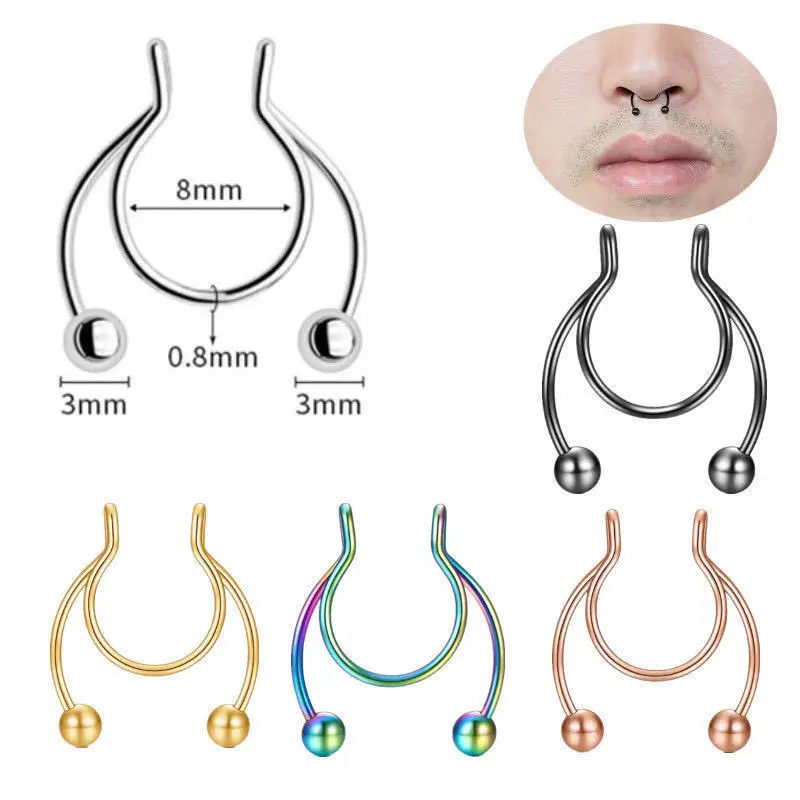 Cincin hidung palsu bentuk U,  - Body Jewelry Nose ulasan dan harga