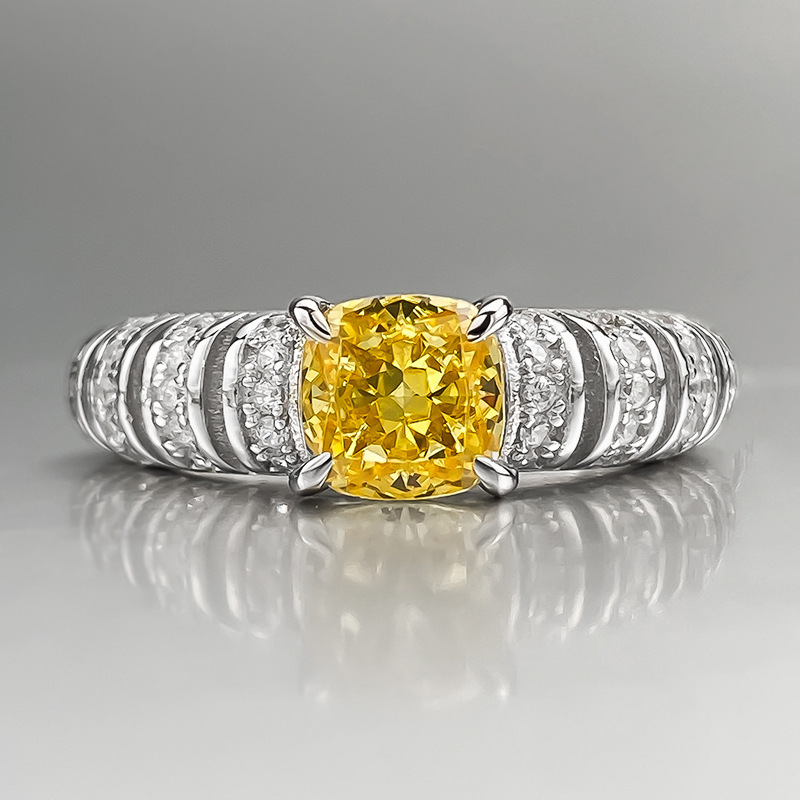 Cincin Berlian Karbon Tinggi W - Yellow Body Jewelry ulasan dan harga