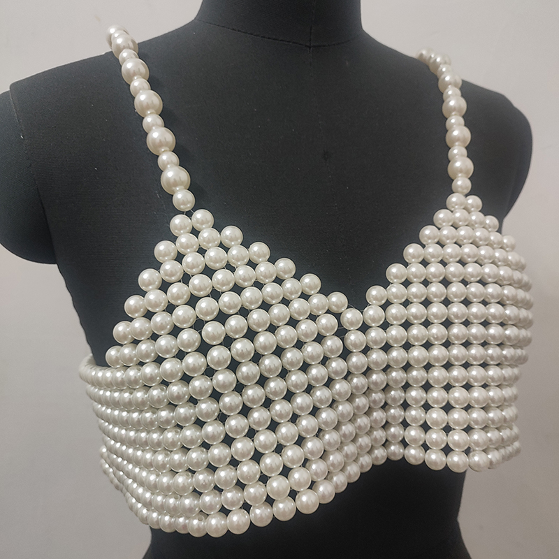 Atasan Mutiara Buatan Tangan W - Body Jewelry Vest ulasan dan harga