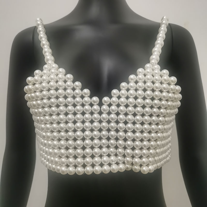 Atasan Mutiara Buatan Tangan W - Body Jewelry Vest ulasan dan harga