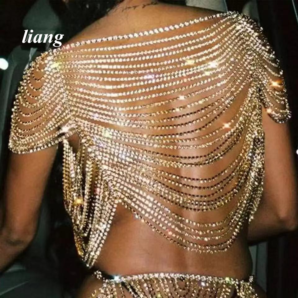 Tubuh Seksi Rantai Bikini Romp - Body Jewelry Vest ulasan dan harga