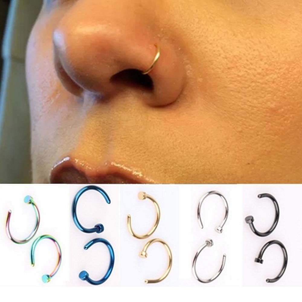Anting-anting stud berbentuk C - Body Jewelry Hoops ulasan dan harga