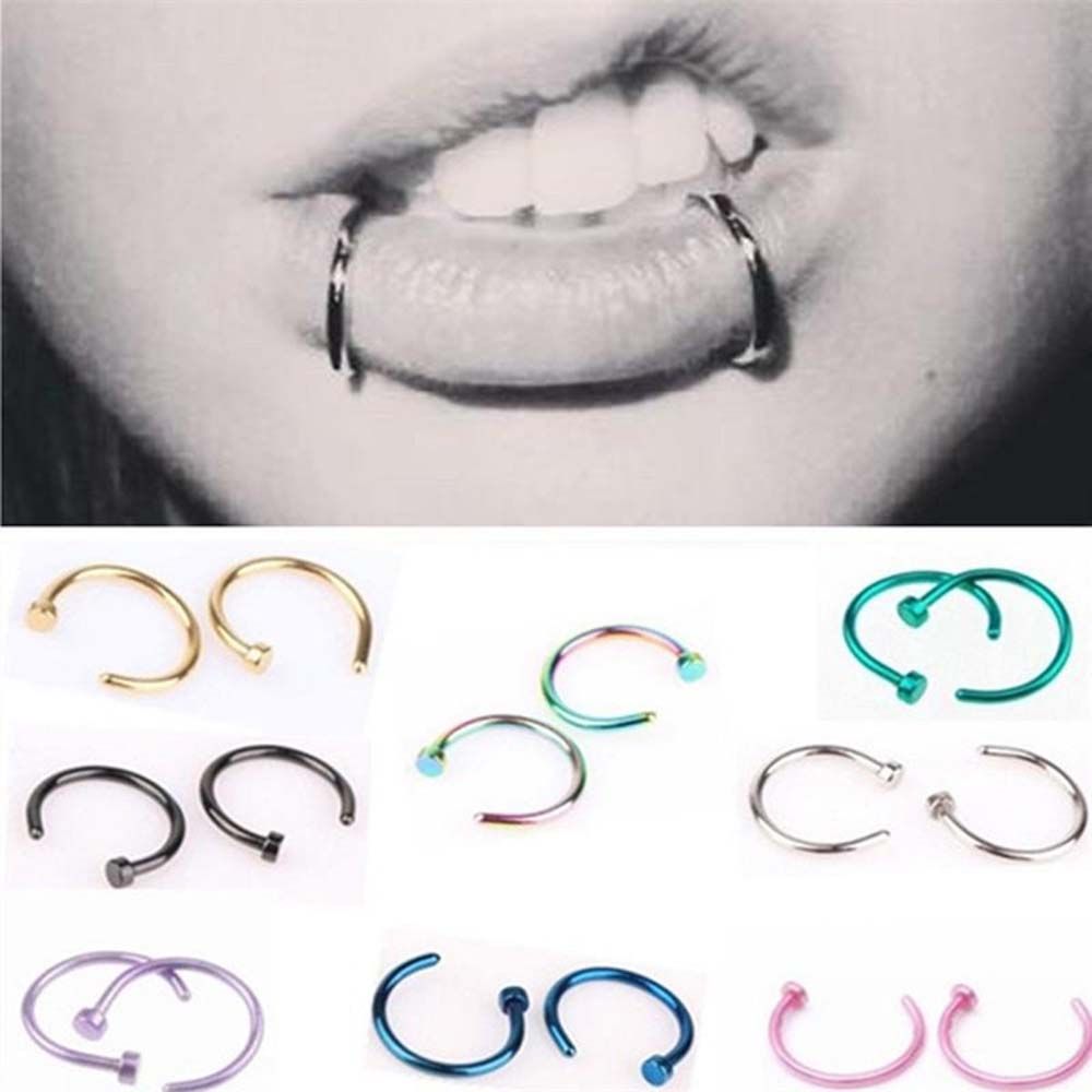Anting-anting stud berbentuk C - Body Jewelry Hoops ulasan dan harga