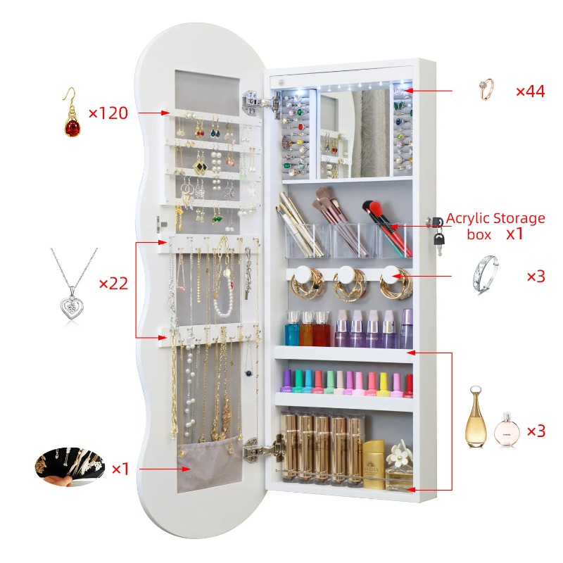 Cermin lantai kayu sederhana E - Body Jewelry Storage ulasan dan harga