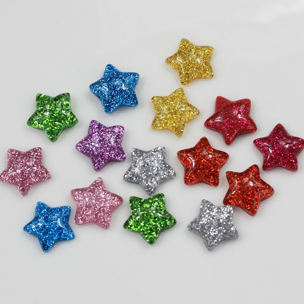 Grosir 15Mm Bintang Berkilau L - Star Flat Back ulasan dan harga