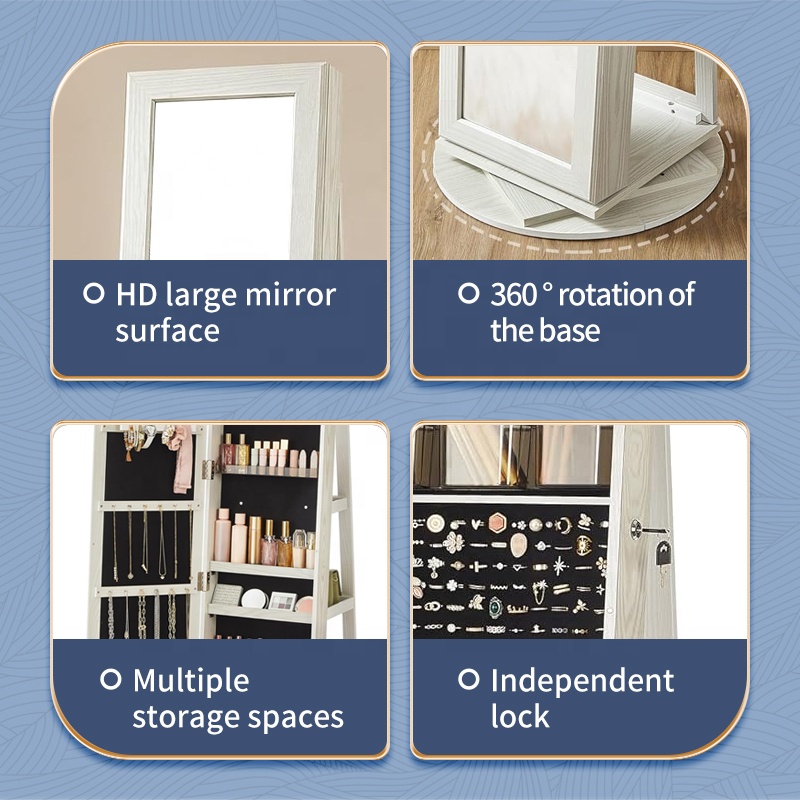 Cermin Rias Kayu Putar 360 Der - Body Jewelry Storage ulasan dan harga