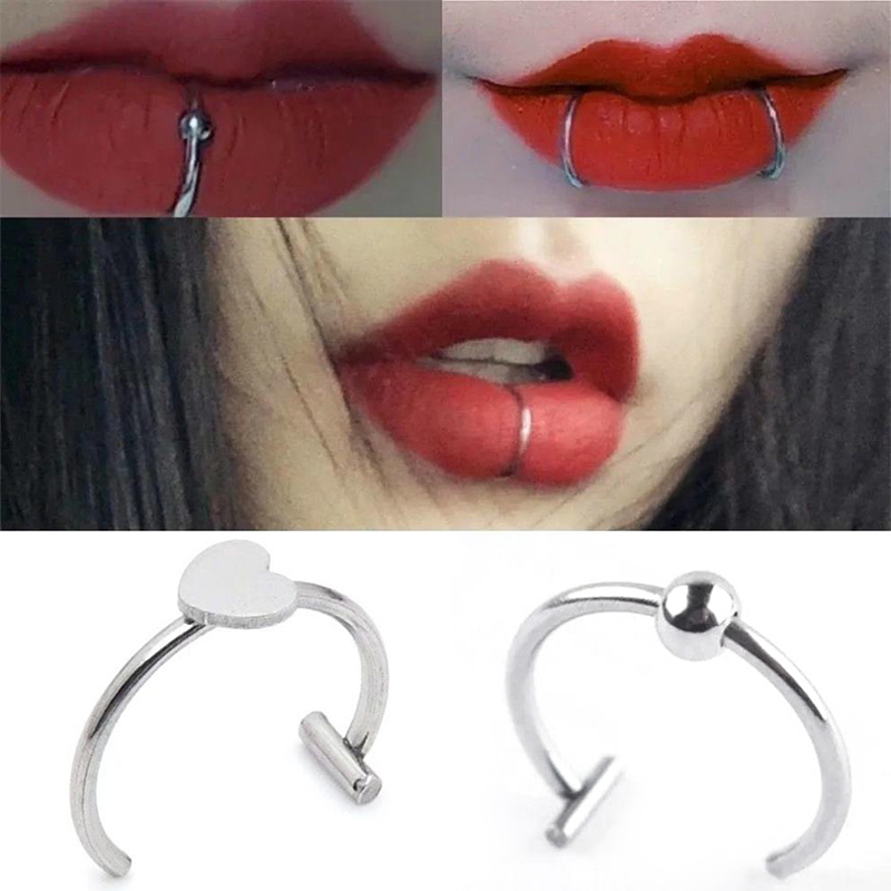 1Pc Cincin Hidung Palsu Stainl - Body Jewelry Hoops ulasan dan harga
