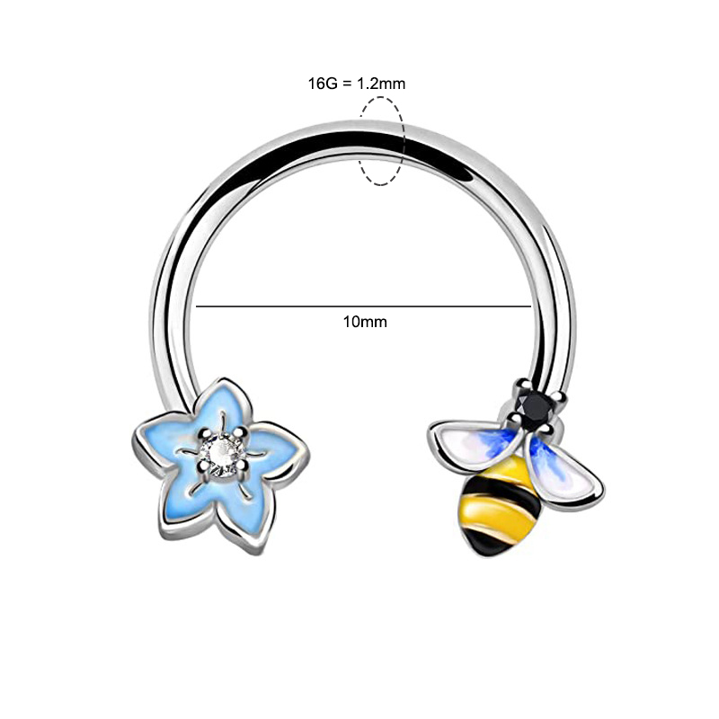 Cincin Septum 16G, Perhiasan T - Body Jewelry Hoops ulasan dan harga