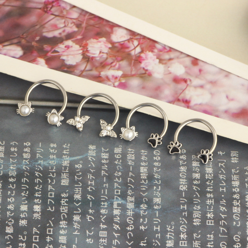 Cincin Septum 16G, Perhiasan T - Body Jewelry Hoops ulasan dan harga
