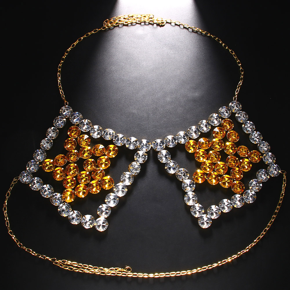 Kalung Rantai Dada Pentagram K - Yellow Body Jewelry ulasan dan harga