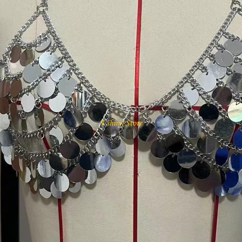 N58F Festive Payet Rompi Top P - Body Jewelry Vest ulasan dan harga