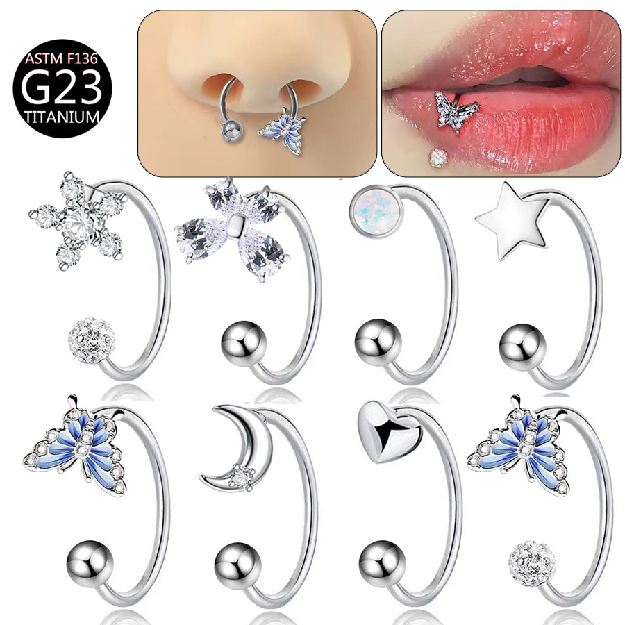 Anting-anting kupu-kupu titani - Body Jewelry Nose ulasan dan harga