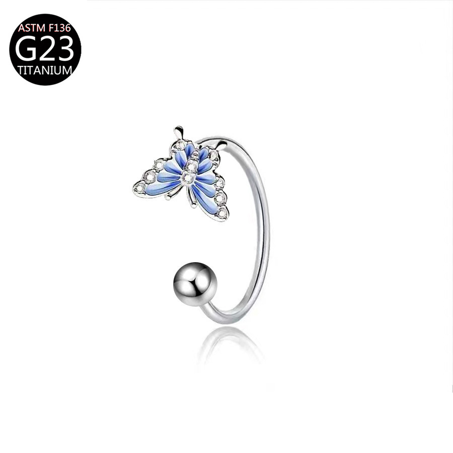 Anting-anting kupu-kupu titani - Body Jewelry Nose ulasan dan harga